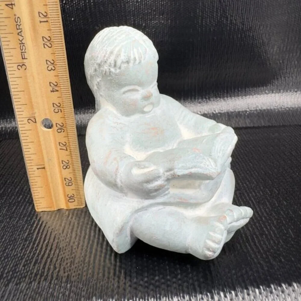 Vintage Isabel Bloom Girl Reading A Book Figurine Heavy Paperweight Figure Decor